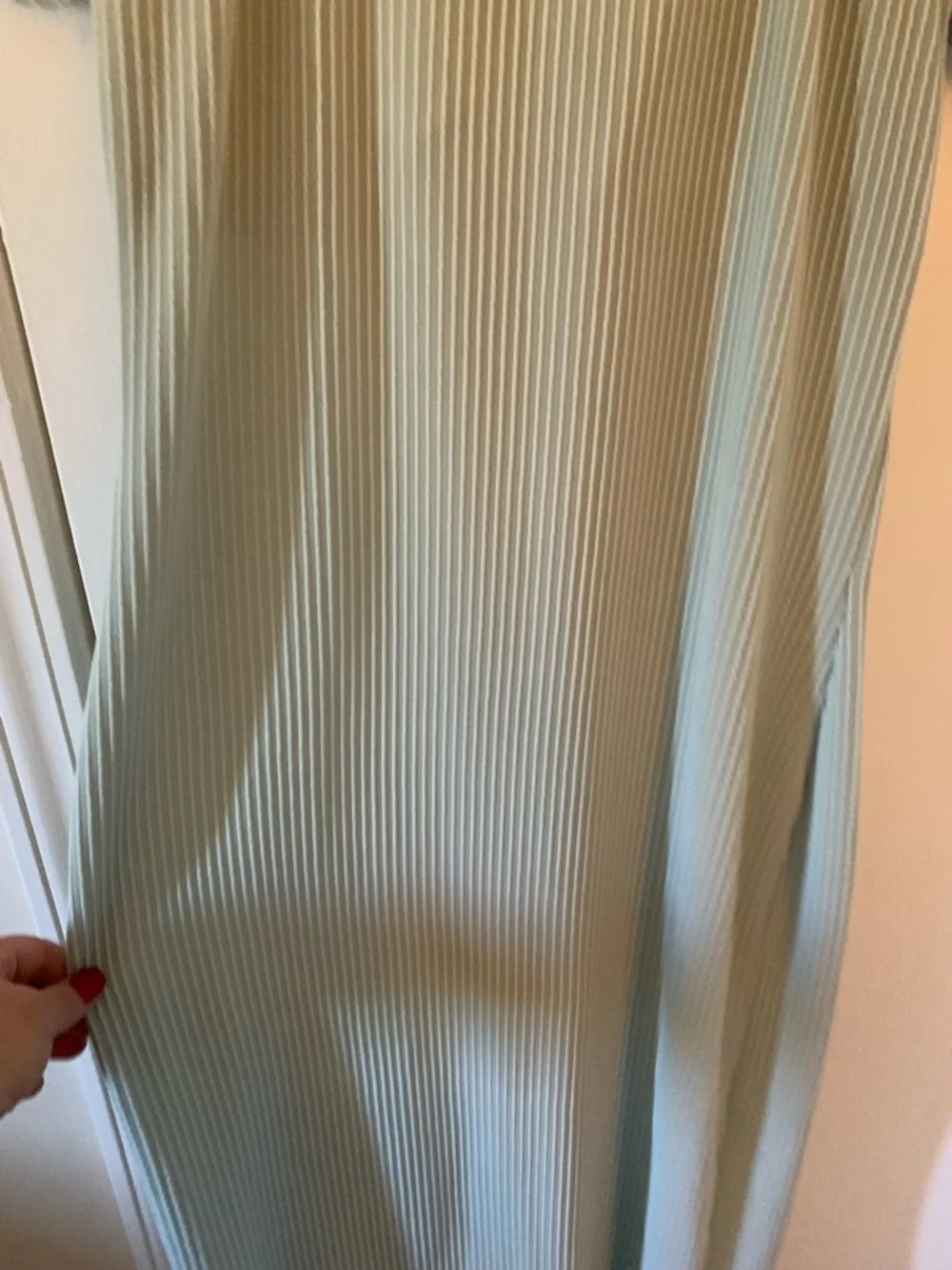 NWT No Boundaries Sage Green Button-Front Midi Dress with Neck Tie - Picture 5 of 6